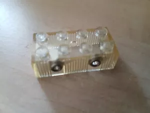 Lego Leuchtstein Transparent klar 2x4 für Eisenbahn 60er /70er Jahre - Bild 1 von 2
