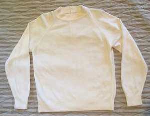Vintage Women’s Mock Turtleneck Large Long Sleeve White Sweater Made In USA - Picture 1 of 8