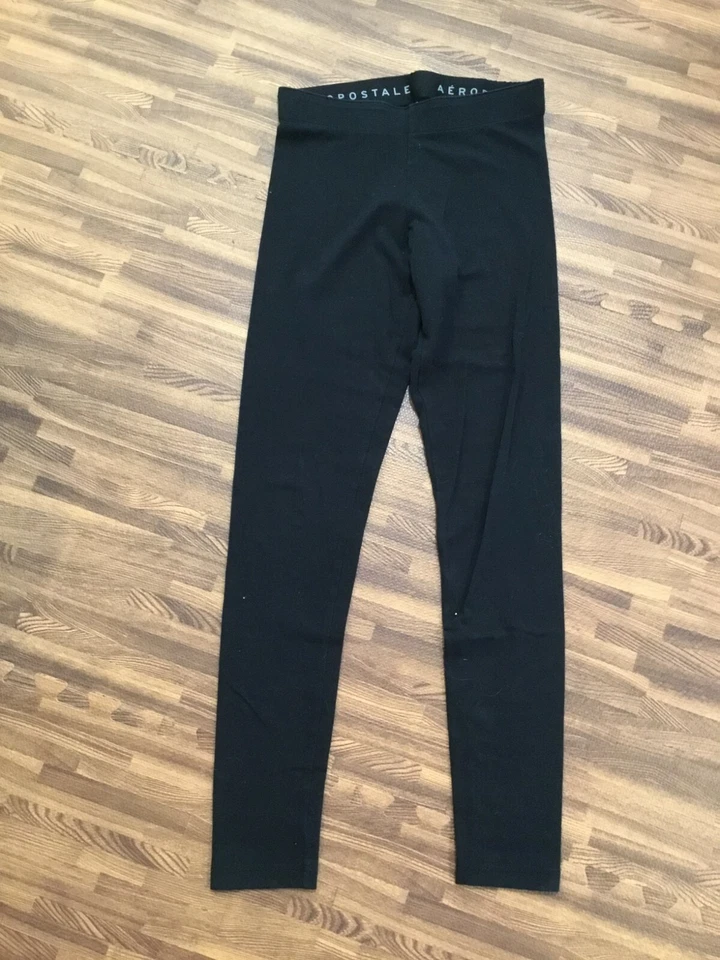 Leggings para mujer Aeropostale negros mezcla de algodón talla S pequeños Foto 1 de 4