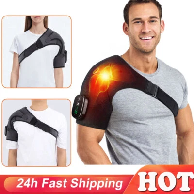 HAILICARE Electric Heated Vibration Shoulder Massager Wrap Rotator Cuff Brace Pain Relief-