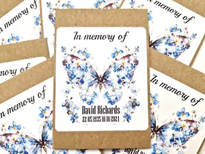 Personalised Forget Me Not Funeral Favours Memorial Remembrance Seeds x 24 F7P - Picture 1 of 4