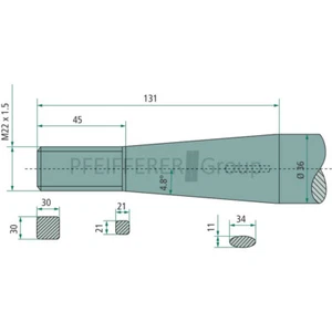 Löffelzinken f. Schäffer mit konischer Mutter V-Nr. 181250, 97631112 - Bild 1 von 1