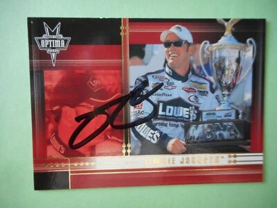 Jimmie Johnson signed 2002 PP OPTIMA #48 DOVER VICTORY RC WC RACE Card G14 W/COA - Image 1 of 2