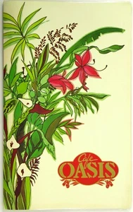 1984 Original Large Laminated Vintage Menu ANAHEIM HILTON CAFE OASIS Restaurant - Picture 1 of 4