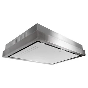 Gurari Umluft Deckenhaube 120 cm Weiß Glas Edelstahl Dunstabzugshaube EBM Motor - Bild 1 von 13
