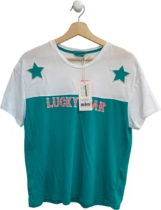Colourful Rebel Blue/White Lucky Stars Loose Fit Shirt S - Picture 1 of 8