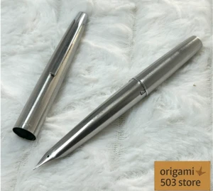 Vintage Pilot Myu Short H377 Fountain Pen – Steel F Nib, Rare with Box - Imagen 1 de 20