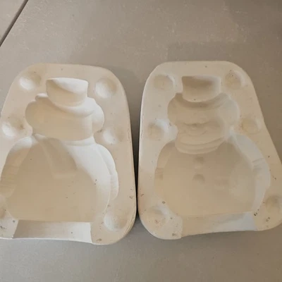 VINTAGE McNEES M-36 SNOWMAN WITH PIPE AND SCARF CERAMIC SLIP CAST MOLD - Image 1 of 4