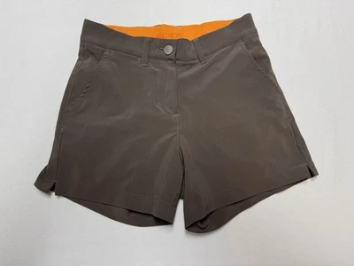 Шорты для гольфа гибкие женские Macade размер XS 34 коричневые плоские спереди эластичные повседневные 4,5 дюйма - Изображение 1 из 4