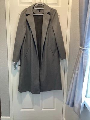 Ladies, Long Line Mid Grey Overcoat UNLINED  By New Look Size 18 New unworn - Image 1 of 4