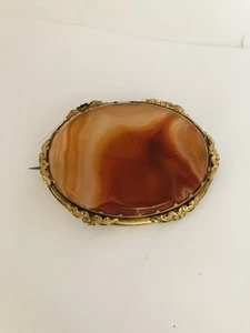 Viktorianische antike Brosche rot orange Achat oval  - Bild 1 von 9