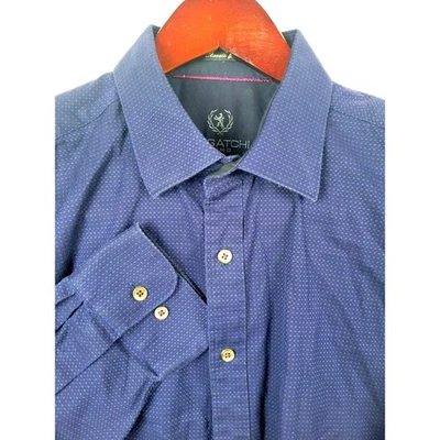 Camisa Bugatchi Uomo Calce Clásico Azul Estampado Manga Larga Abotonada Foto 1 de 4