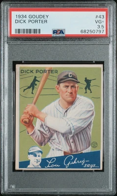 Goudey #43 Dick Porter Indians 1934 PSA 3,5 Foto 1 de 2