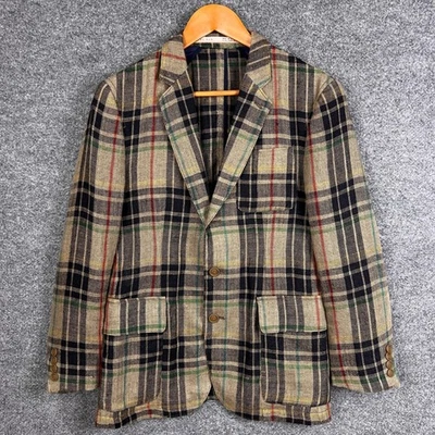 Chaqueta Blazer Zara Hombre A Cuadros Beige Negro Rojo Verde Con Botones Para Hombre Talla M Foto 1 de 4