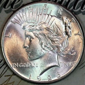 1926-P SUPERB+ GEM BU MS PEACE SILVER DOLLAR DC186 FROM MATTHEWS HOARD - Picture 1 of 3