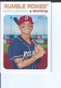 Andres Gimenez 2020 Topps Heritage Minors White Parallel #ed / 50 - Picture 1 of 1