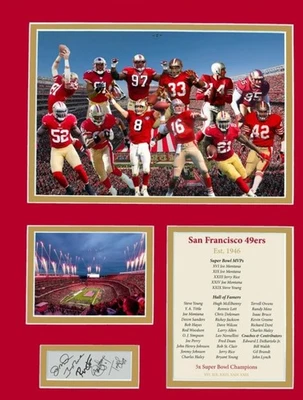 Framed San Francisco 49ers All-Time Greats Facsimile Engraved Auto 11x14  Photo - Image 1 of 3