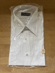 Vintage Van Heusen Mens 16 Dress Shirt Rockabilly Club Rave White Button Up NOS - Picture 1 of 6