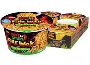 Nissin Fire Wok Hot & Spicy Rich Pork Noodles, 4.37 oz, Pack of 6 - Picture 1 of 5