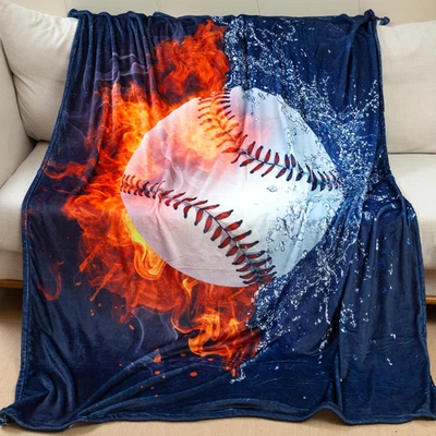 Baseball Blanket Twin Size Baseballs Gifts for Boys and Adults Sports Ball Stuf - Image 1 of 4