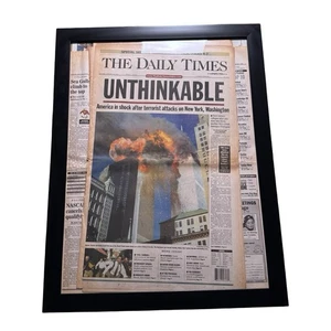 9/11 The Daily Times 12. September 2001 USA Attacked Unthinkable Full OG Framed - Bild 1 von 5