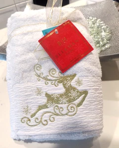 CHRISTMAS HOLIDAY, HAND TOWEL SET, BEEKMAN, BRAND NEW W/ TAGS, REINDEER - Picture 1 of 10