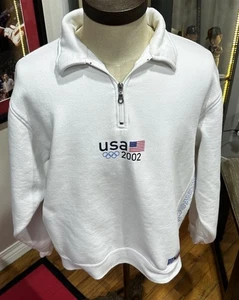 Vintage Roots 2002 USA Olympic Team Salt Lake City 1/4 Zip Jacket Men L - Picture 1 of 8