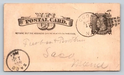 1881 UX7 Postal Card FURBER BROS 1c FANCY Cork KILLER Cancel - Order Information - Image 1 of 3