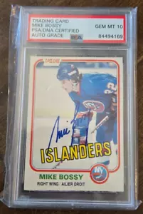 1981-82 OPC CARD MIKE BOSSY ISLANDERS HOF # 198 PSA DNA 10 GEM MINT AUTO GRADE - Bild 1 von 1