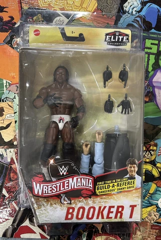 WWE Elite WRESTLEMANIA Booker T Figure Wrestling Build Referee Danny Davis Cover