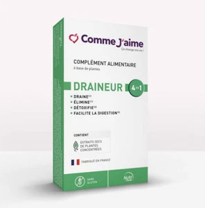 COMME J'AIME Draineur 15 sticks 4 en 1 Comp Alimentaire Détoxifie Digestio 07/24 - Foto 1 di 4