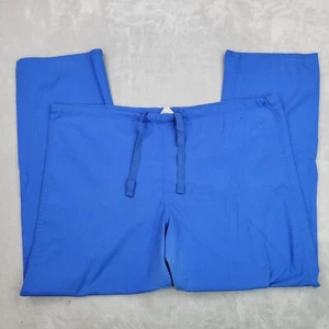 Landau Scrub Pants Adult Large Blue Stretch Medical Nurse Drawstring Logo Unisex - Picture 1 of 9