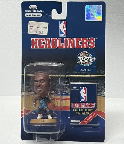Vtg 1996 Grant Hill Pistons Corinthian Headliners NBA Basketball 3” Mini Figure Cover