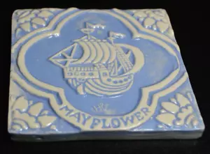 Seltener Herman Backlund Mayflower Fliese Doylestown Bucks County PA - Bild 1 von 3