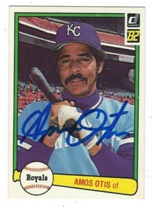 Autogrammkarte AMOS OTIS 1982 Donruss Kansas City Royals #70 mit Showticket - Bild 1 von 1