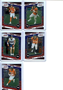 5 tarjetas base de papel aluminio rojo y azul Panini Absolute Football Denver Broncos 2024 - Imagen 1 de 2