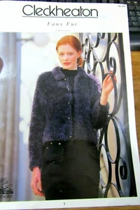 CLECKHEATON KNITTING PATTERN LEAFLET NO.279 FAUX FUR CARDIGAN & JUMPERS - Picture 1 of 4