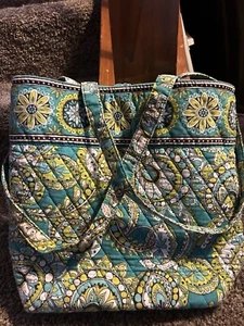 NWOT Vera Bradley Blue/green Paisley 13x13 Fabric Tote Bag - Picture 1 of 6
