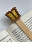 Handmade wooden "Book" bookmark with Yellow stained glass details