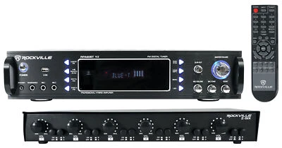 Receptor de audio para el hogar Rockville RPA60BT V2 1000w USB Bluetooth con control de 6 zonas Foto 1 de 4