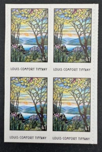 US Stamps, Scott #4165 41c 2007 American Treasures: Louis Tiffany blk of 8 M/NH - Picture 1 of 2