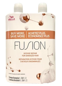 Wella Fusion Intense Hair Repair Shampoo + Conditioner Liter 33.8 oz Duo Set - Picture 1 of 1