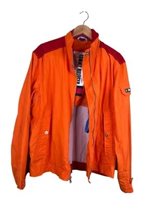 Tommy Hilfiger Mens Orange & Red Nylon Jacket M Y2K Vintage - Picture 1 of 11