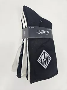 Polo Ralph Lauren Women's 6-Pk. Deco Roll-Top Socks, Sz 9-11 fits shoe sz 4-10.5 - Picture 1 of 10