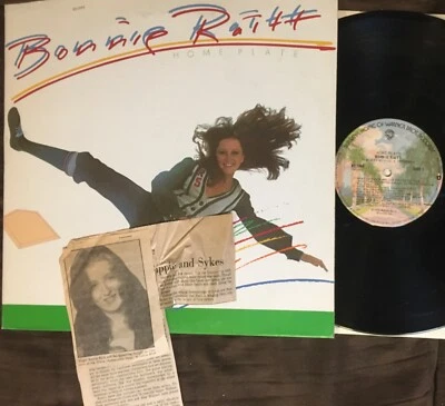 BONNIE RAITT Home Plate - 1975 1st Press Warner Bros. LP w/ News Clipping - NM - Image 1 of 4