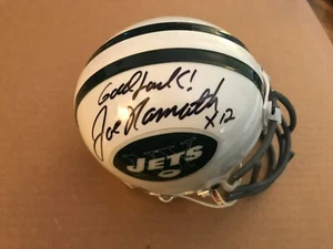 Joe Namath Signed Authentic New York Jets Mini Helmet Autographed BAS not PSA - Picture 1 of 2