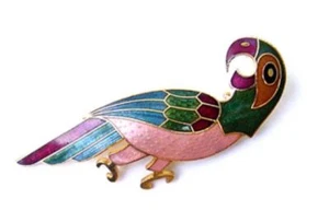 Broche Pin Cloisonne Loro - Rosa Multi PIN010012 - Imagen 1 de 1