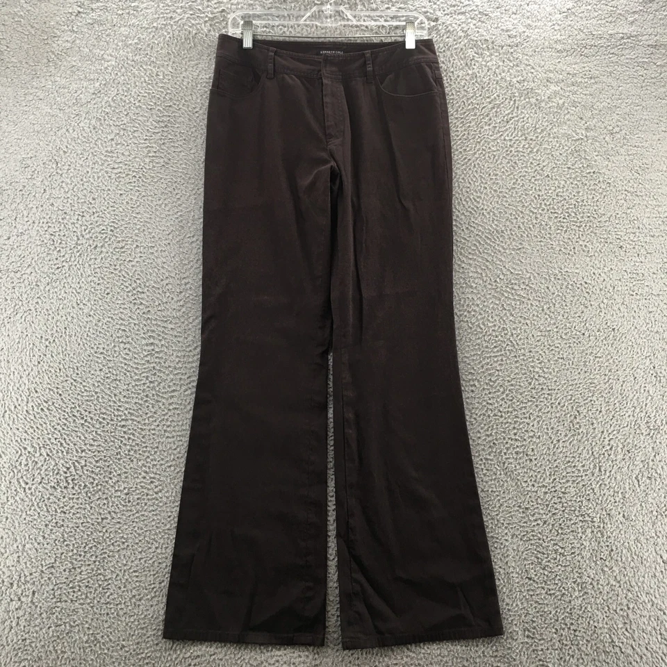 Kenneth Cole Tori Wide-Leg Pants Womens 8 (actual 32x32) Brown Cotton Blend Zip - Image 1 of 4