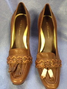 Nine & Co Brown Heels Leather Upper Size 7 M New No Box - Picture 1 of 11