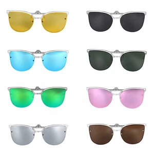 Polarized Clip-on Flip up Cat Eye Sunglasses Outdoor Driving Men Women Eye Glass - Picture 1 of 20